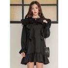 Capelet Frilled H-line Cotton Dress