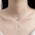 Bead Detail Necklace White Gold - One Size