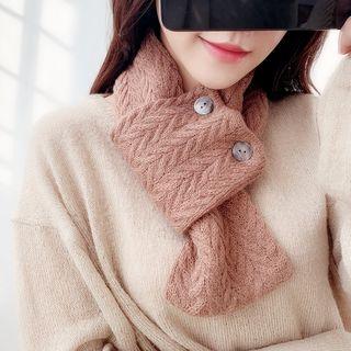 Buttoned Knit Scarf