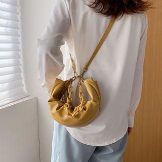 Chain Strap Shirred Crossbody Bag