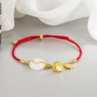 Faux Gemstone Alloy Red String Bracelet Gold & Red - One Size