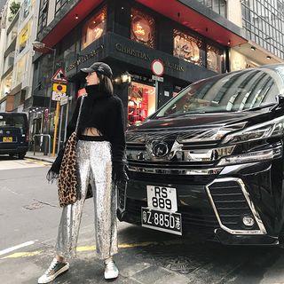 Sequin Wide-leg Pants