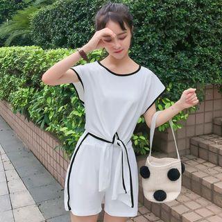 Set: Tipped Short Sleeve T-shirt + Shorts
