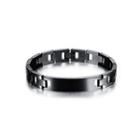 Simple And Fashion Plated Black Glossy Geometric 316l Stainless Steel Bracelet Black - One Size