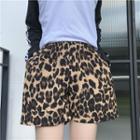 Leopard-print Chiffon Shorts