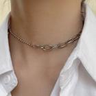 Chain Detail Choker Silver - One Size