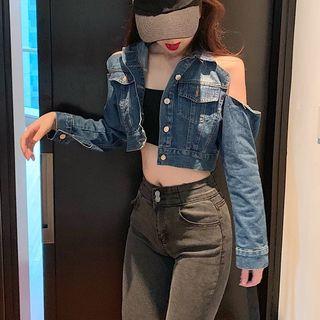 Cold Shoulder Denim Jacket
