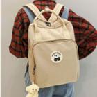 Bear Charm Nylon Backpack