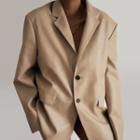 Faux Leather Loose-fit Blazer