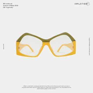 Colorblock Polygon Sunglasses Yellow - One Size