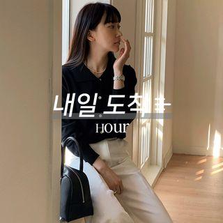 [hour] Collared Knit Cardigan