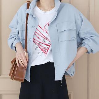 Fray-hem Boxy-fit Jacket