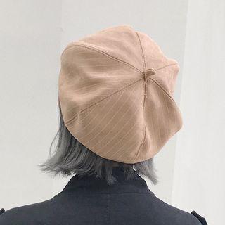 Striped Suede Beret