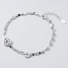 925 Sterling Silver Coin Layered Bracelet