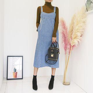 Sleeveless Denim Long Empire Dress