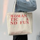 Lettering Canvas Tote Bag Tote Bag - Roman - Lettering - Red - One Size