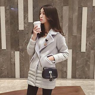Fleece Panel Button Coat