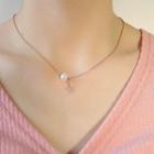 Stainless Steel Star Faux Pearl Pendant Necklace 1563 - Necklace - One Size