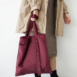 Lettering-strap Shopper Bag
