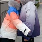 Couple Matching Hooded Gradient Coat