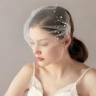 Faux Pearl Bridal Visor Veil