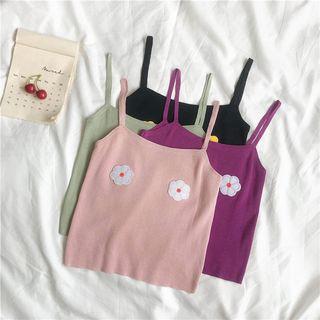 Sleeveless Floral Knit Top