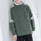 Round-neck Color-block Knit Sweater