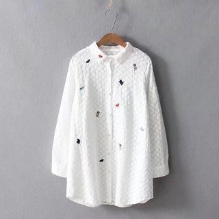 Long-sleeve Embroidered Lace Shirt