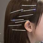 Rhinestone Hair Pin 1 Set Of 4 Pcs - Rhinestone - White - One Size