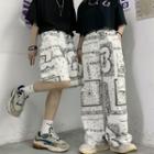 Paisley Print Shorts / Wide Leg Pants