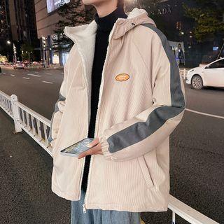 Couple Matching Fleece-lined Corduroy Zip-up Jacket