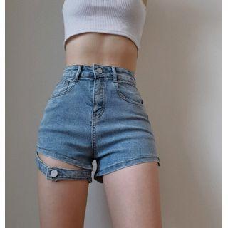 Thigh-ring High-waist Denim Shorts