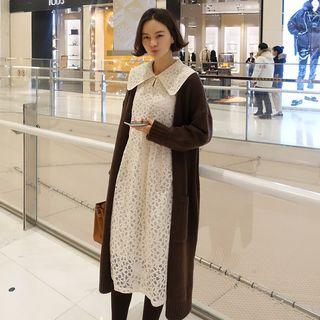 Pocket-patch Maxi Knit Cardigan