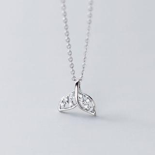 Rhinestone Mermaid Tail Necklace S925 Sterling Silver Necklace - One Size