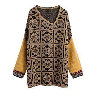 Asymmetrical Jacquard Sweater