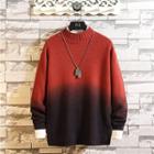 Mock-neck Gradient Color Sweater