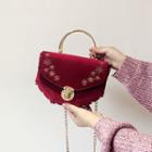 Star Embroidered Studded Detail Handbag