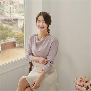 Drape-neck Chiffon Top