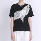 Two-tone Wing-accent Short-sleeve T-shirt