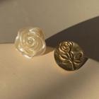 Non-matching Floral Stud Earring / Clip-on Earring