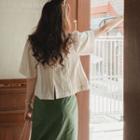 V-neck Button-back Crop Jacket