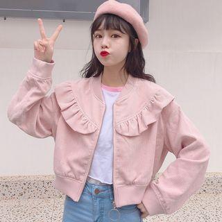 Corduroy Zip Jacket Pink - One Size