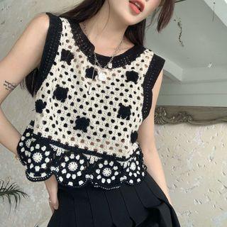 Crochet Crop Tank Top / Mini A-line Skirt