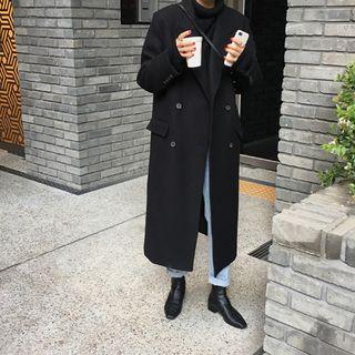 Plain Long Coat Black - One Size