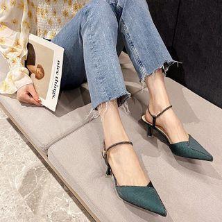Rhinestone Pointy-toe High-heel Sandals