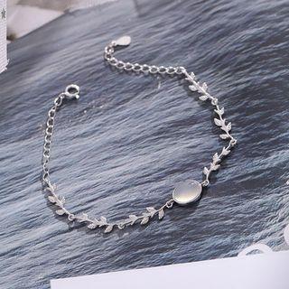 925 Sterling Silver Moonstone Branches Bracelet Silver - One Size