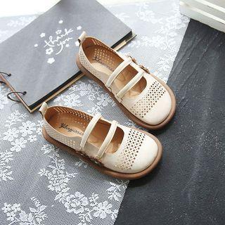 Perforated Flat Mary Jane Shoes