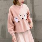 Rabbit Applique Fleece Pullover
