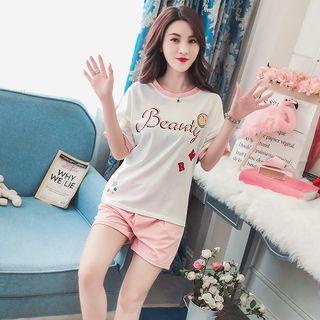 Loungewear Set: Lettering T-shirt + Shorts
