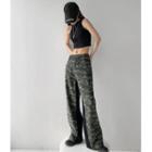 Patchwork Camouflage Straight-cut Pants
